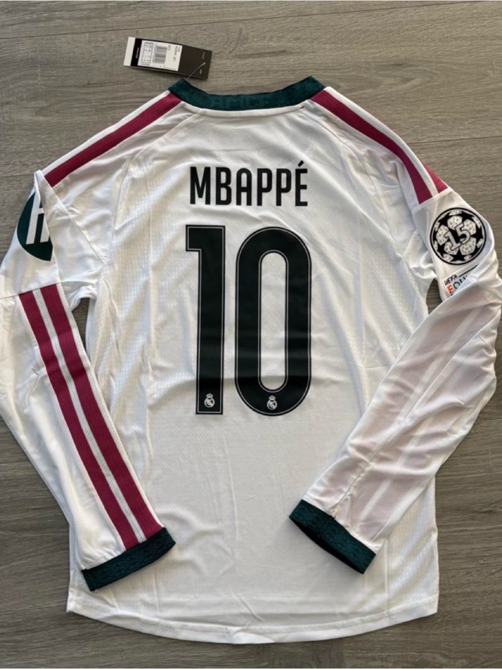Real Madrid Kylian Mbappé #10 Long Sleeve White Soccer Jersey
